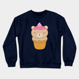 Kawaii Cute Brown Bear Ice Cream T-Shirt Crewneck Sweatshirt